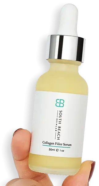 South Beach Collagen Filler Serum Bottle Display